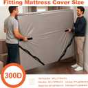 Kovshuiwe Queen Mattress Bags for Moving and Storage | Waterproof Mattress Cover with 12 Handles, Mattress Cover - Reusable Mattress Storage Bag with Three-Sided Zipper, Champagne