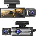 Dash Cam Front and Inside, 1080P Dual Dash Cam for Car, 3.16 Inch IPS Screen Driving Recorder with IR Night Vision, Loop Recording, Wide Angle Lens, 24H Parking Traffic Recorder