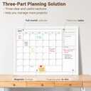 Monthly Calendar Whiteboard for Wall, 24"x18" Dry Erase Calendar, White
