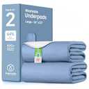 IMPROVIA Washable Underpads, 34" x 52" (Pack of 2) - Heavy Absorbency Reusable Incontinence Pads for Kids, Adults, Elderly, and Pets - Waterproof Protective Pad for Bed, Couch, Sofa, Furniture, Floor