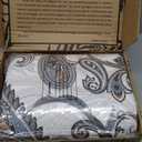 Whale Flotilla Reversible Paisley Quilts King Size, Lightweight Boho Printed Bedspreads Coverlets Quilt Bedding Set with 2 Pillow Shams for All Seasons, Bone/Grey (King(96"x104"))