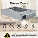 Qualirey 2 Pack Multi Catch Mice Trap Clear Top Humanized Mouse Trap Rodent for Indoor Outdoor Rat Control Pet and Security (6.3 Inch,Silver)