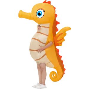 Spinosaurus Inflatable Seahorse Costume for Kids Inflatable Christmas Costume Blow Up Sea Animal Costumes Halloween Blow Up Costumes