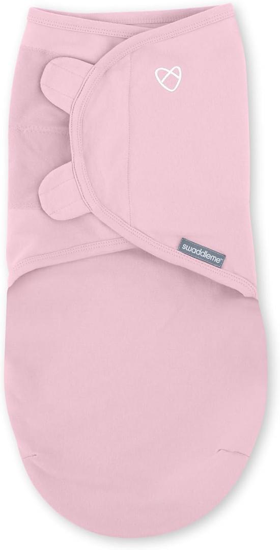 SwaddleMe by Ingenuity Original Swaddle, 100% Cotton, Improves Sleep & Calms Startle Reflex, 0-3 Months, 1.0 TOG, 2-Pack, Baby Swaddle Blanket - I Heart You