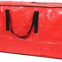 3 x Sattiyrch Christmas Tree Storage Bag - Fits Up to 7.5 ft Holiday Xmas Disassembled Trees with Durable Reinforced Handles & Dual Zipper - Waterproof Material Protects from Dust,Moisture(Red)