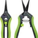 2pcs 6.5" Pruning Shears for Gardening, Ultra Sharp Garden Scissors for Precise Cuts, Stainless Steel Bonsai Clippers with Spring Loaded, 6.5 Inch Garden Shears (1pc Straight & 1pc Curved)