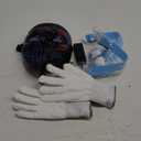 4 Set Halloween LED Mask Light Up Gloves Shoelaces Armbands Light Up Scary Mask Halloween Costume Cosplay Party for Adult (Blue)