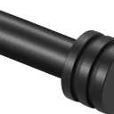 Single Curtain Rods 28-48 Inches,1 inch Heavy Duty Adjustable Window Drapery Rod, Modern Round Decorative Windows Curtains Rods, Frosted Black