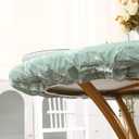 Tablecloth Circular Vinyl-Lined Flannel Tablecloth with Elastic Edge Design, Waterproof, Oil Resistant, wipeable and Reusable (Mimosa, for Up to 57-65 Inch Round Table)