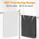 Hand Towel Holder for Bathroom, Stainless Steel Double Hand Towel Holder Stand with Marble Base for Kitchen Countertop, Freestanding Brushed Nickel 360 Swivel 2 Arms Towel Bar Drying Rack, YOFOVI