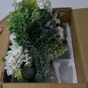 114Pcs Artificial Flowers in Vases Set, Fake Flower Greenery Stem Bulk Sets with 12Pcs Glass Bud Vases, Artificial Plants & Flowers for Wedding Centerpiece Table Decorations