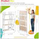 UDD No Assembly Wide Folding Bookshelf, 50.8" H x 30.9" W, 4 Tier Foldable Book Shelf Industrial Bookcase, Vintage Collapsible Storage Shelves for Home Office Living Room Bedroom, Light Oak White