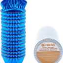 Gifbera Metallic Blue Foil Mini Cupcake Liners Muffin Cups, 300-Count