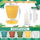 150 Pack 4 Inch Plant Pots Bulk Small Planters for Succulents Colorful Waffle Texture Decorative Plastic Nursery Pots with Drainage Holes and Saucers for Indoor Outdoor Flower Seedling Cactus Gift