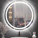 Round LED Bathroom Mirror with Lights, Backlit & Front Lighted, Wall-Mounted Vanity Mirror 3000K/4000K/6000K, Memory Functions, Anti-Fog, Dimmable Smart Mirror (Round 30" x 30")