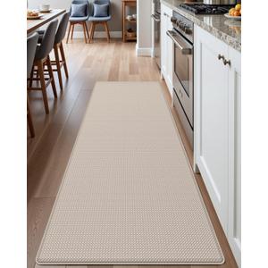 DEXI Kitchen Floor Mats Cushioned Anti Fatigue, 23x59, Large Wide Standing Runner Rug Waterproof, Comfort Memory Foam Padded for Front Sink Laundry, Beige