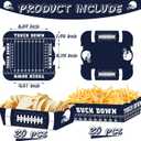 QICI 40 pcs Football Paper Food Tray Disposable Football Snack Bowls Football Themed Birthday Party Supplies