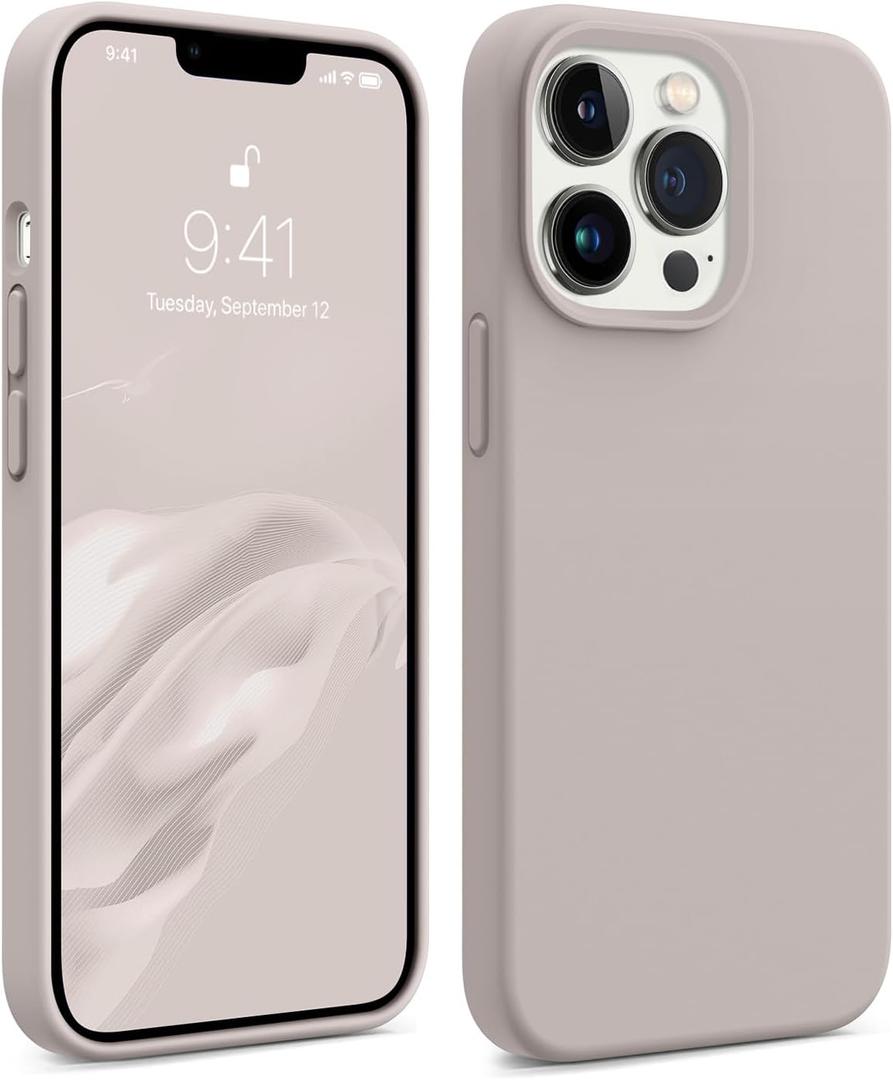 AOTESIER Magnetic for iPhone 13 Pro Max Phone Case, [Compatible with MagSafe][Military Shockproof Protection] Silicone Case with Soft Anti-Scratch Microfiber Lining, 6.7 inch, Titanium