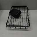 Sakugi Dish Drying Rack in Sink - Expandable Stainless Steel Dish Rack Over the Sink, Kitchen Sink Drain Strainer with Cutlery Holder & Cup Holders, 15.4 x 9.8 x 3.0 Inch, Black