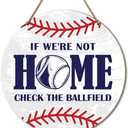 Baseball Sign Decor, Baseball Decor for Home Boy Room Bedroom Door Decoration, Baseball Gift for Boy Men Baseball Lover Fans, Check The Ballfield