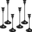 Candlestick Holders 6 PCS Metal Taper Candle Holders, KSWING Black Candle Stick Holders Set, Perfect for Table Centerpiece Mantel Party Wedding Christmas Home Decor, Set of 6