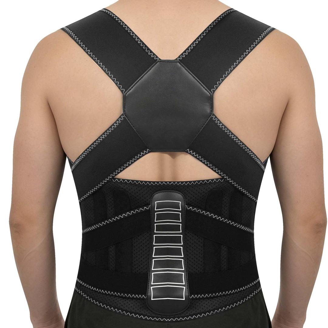 QFE Posture Corrector for Women and Men Back Brace Lower Comfortable Back Support Straightener Pain Relief Slouching Kyphosis Lnvisible Under Upper Hunchbac Hump Scoliosis Adjustable Uprigh Black XX-Large (XXL)