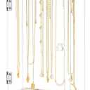 Necklace Holder, Acrylic Jewelry Organizer with 24 Hooks, Rotation Clear Necklaces Pendant Display Case Stand, Dust-proof Velvet Tray Hanging Rack Storage for Earrings Rings