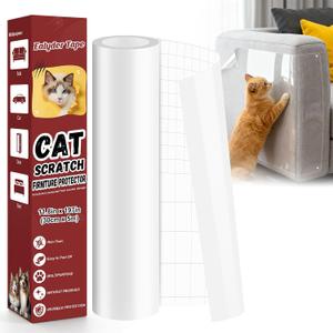 2 x Anti Cat Scratch Furniture Protector 11.8 x 197, Thickened Transparent Self-Adhesive Couch Protectors, Dogs Scratch Deterrent Tape, Protection from Pets Scratching, with 50 Twist Pins