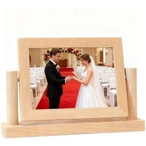 5 * 7 wooden picture frames 180 degree rotating picture frame double-sided design high-definition shatterproof acrylic material suitable for desktops and tables bridal shower gifts certificate