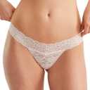 Maidenform Sexy Must Have Lace Thong, 8/XL, Sandshell (XL)