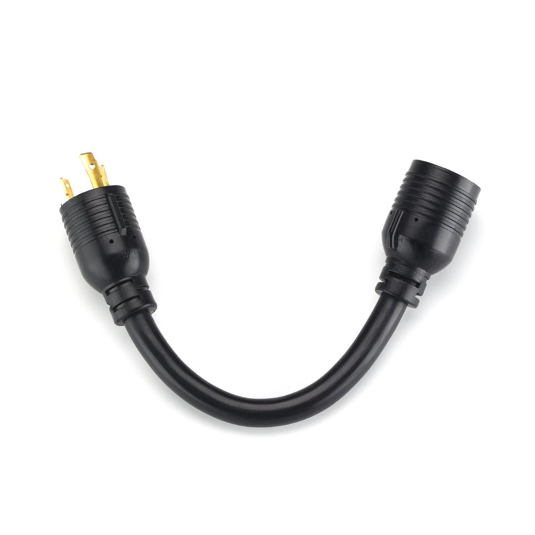 ACKING 30 Amp Generator Adapter Cord with NEMA L6-30P to L14-30R, Generator Transfer Switch, House Inlet Box Adapter, STW 10 AWG , 1FT