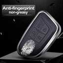 Black Leather and Aluminum Frame Smart Key Case Cover Compatible Cadillac Escalade ESV CT4 CT5 5 Button Keyless Car Remote Accessory