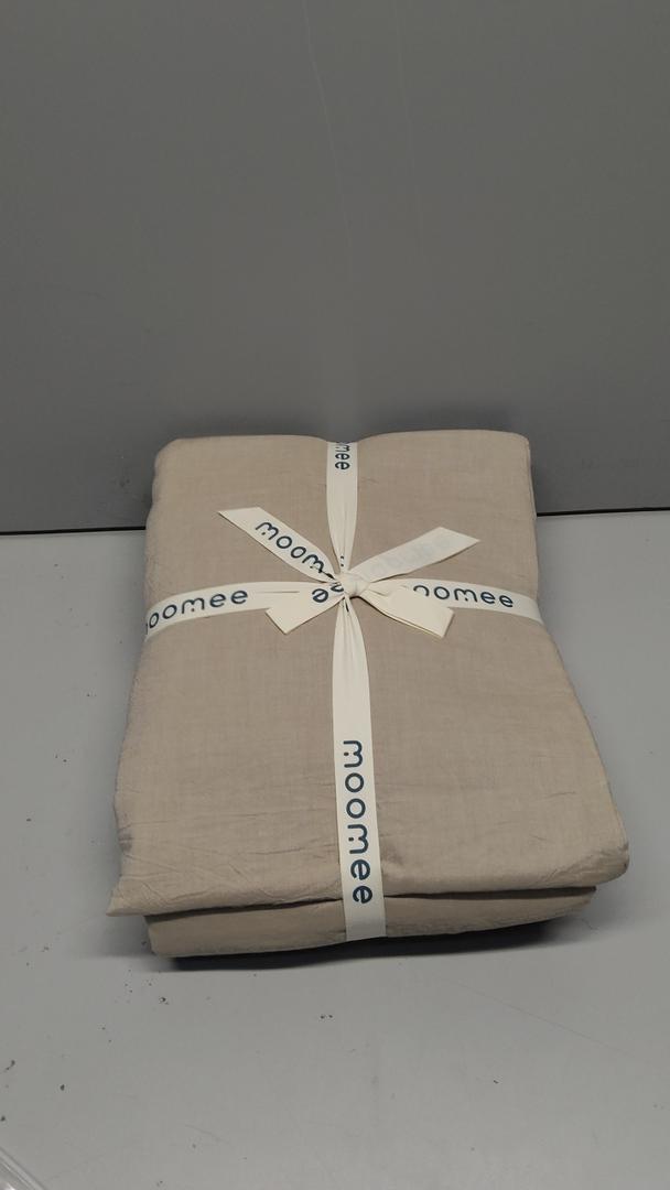Duvet Cover Set Tannish Linen Grey Oversized Size