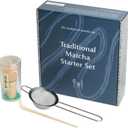 Naoki Matcha Traditional Matcha Starter Set - Bamboo Matcha Whisk (Chasen), Scoop (Chashaku), Stainless Steel Sifter - Japanese Matcha Tea Set
