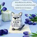 Crochet Wolf Gift for Men  Valentines Day Gift for Him, Handmade Wolf with Cute Pun Card, Romantic Stuffed Animal for Men