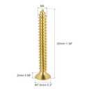 uxcell Brass Wood Screws, M4x35mm Phillips Flat Head Self Tapping Connector for Door Hinges, Wooden Furniture, Home Appliances 150Pcs