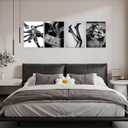 4Pcs African American woman Prints Fashionable Women's Retro elegance Luxury Glamour Posters Modern picture Black and White canvas Wall Artwall decoration paintings 12x16 Inches Unframed