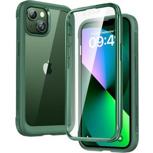 Diaclara Designed for iPhone 13 Case, Full Body Rugged Case with Built-in Touch Sensitive Anti-Scratch Screen Protector, Soft TPU Bumper Case for iPhone 13 6.1" (Green)