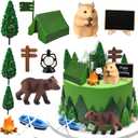 13PCS Camping Cake Decorations Camping Cake Topper for Birthday Party Supplies