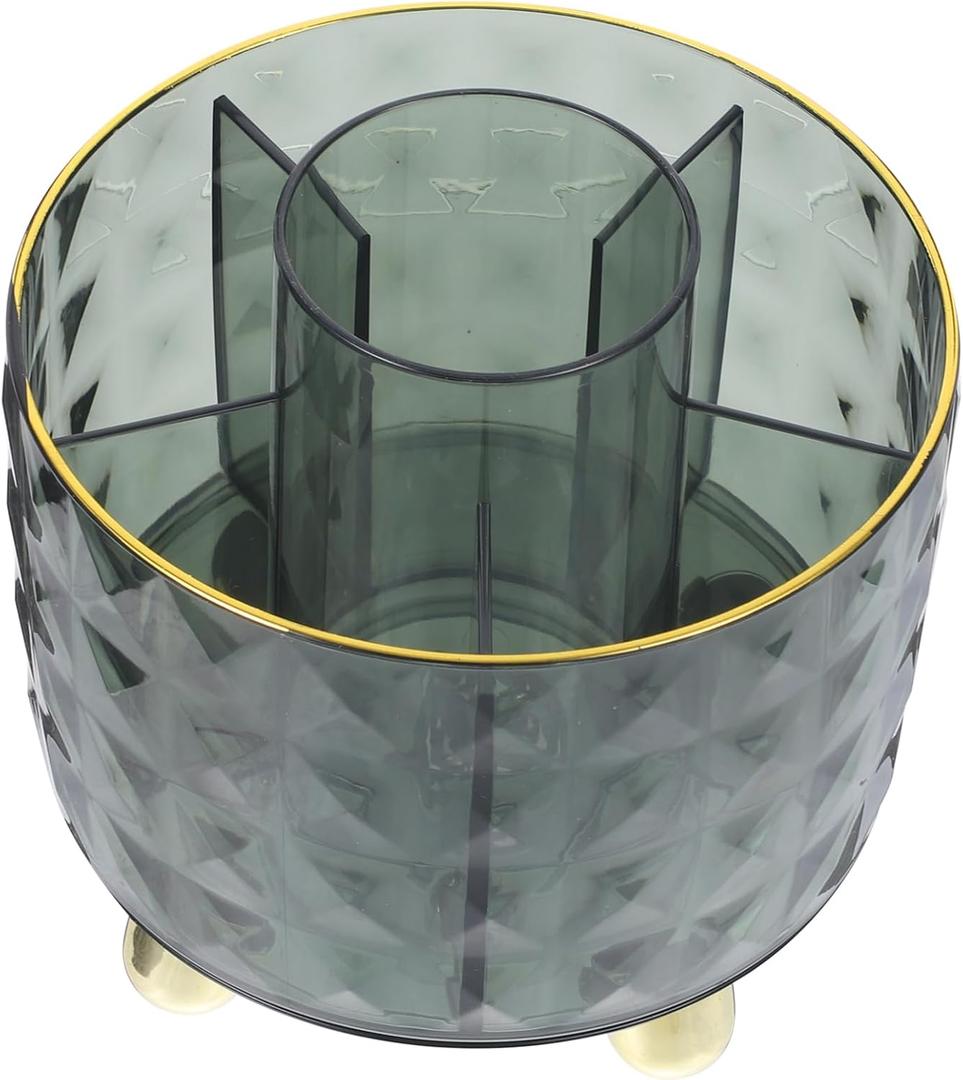 Homoyoyo 360 Makeup Brush Storage Box Pencil Holder Pen Holder Pen Organizer Pen Cup Manager Make up Student, 12.2x12.2x10.8CM, Dark Green, 8K3V0934KS94F010QCO