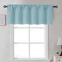 Gwine Aqua Valance for Windows, Light Filtering Small Valance Kitchen Curtains for Living Room Bathroom Basement, Modern Farmhouse Rod Pocket Window Treatment, 60" Wx18 L, 1 Piece, Aqua