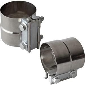 3" Inch Exhaust Clamps Stainless Steel Muffler Band Clamp for 3" Inner Diameter to 3" Outer Diameter Turbo Downpipe Tip Car System Connection (2 Pack)