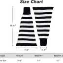 Century Star Leg Warmers for Women Girls Kawaii Y2K Leg Warmers Cutecore Gyaru Leg Warmer Goth Lolita Accessories (One Size, Black & Purple Stripes)