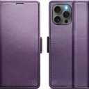 for iPhone 13 Pro Case Wallet with RFID Blocking Card Holder, PU Leather Kickstand Protective Flip Phone Cover Fit for iPhone 13 Pro 6.1", Purple