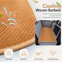 IJVAE Dog Cooling Mat for Car Back Seat, Breathable Summer Pet Travel Pad for Medium and Large Dogs, Reusable Dog Car Seat Mat for Cars, SUVs and Trucks, Natural