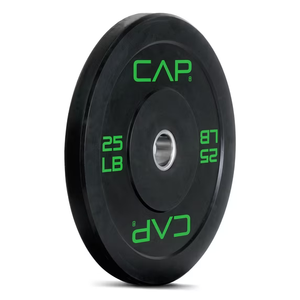 CAP 25 lb 2-Inch Olympic Bumper Weight Plates with Screened Logo, Single