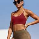 RUNNING GIRL Y-Back Sports Bras for Women, Medium Impact Wirefree Padded Bra Workout Crop Top Longline Sports Bra Push up (Red, XL)