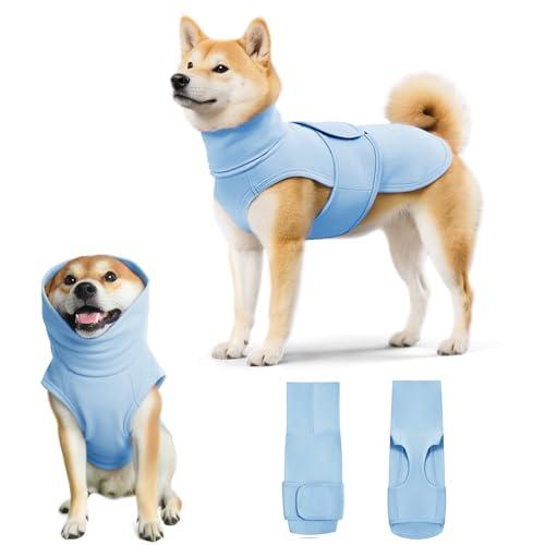 Dog Anxiety Calming Vest Adjustable Turtleneck Thunder Shirt Jacket for Fireworks, Separation, Vet Visits, Pet Hoodie for Large Medium Dogs : Pet Supplies