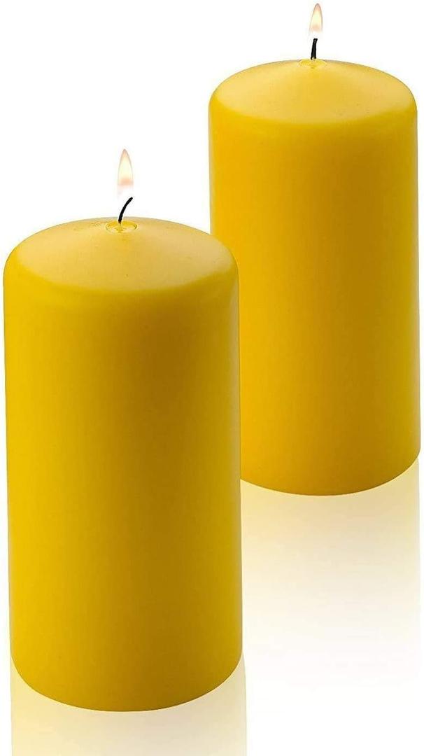 Citronella Pillar Candle - Set of 2 Citronella Candles - 6 inch Tall, 3 inch Thick - for Indoor/Outdoor Use