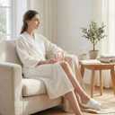 Panitay Women's Waffle Knit Robes Thin Spa Bath Robe Bulk Hotel Lightweight Commercial Soft for House Shower Party